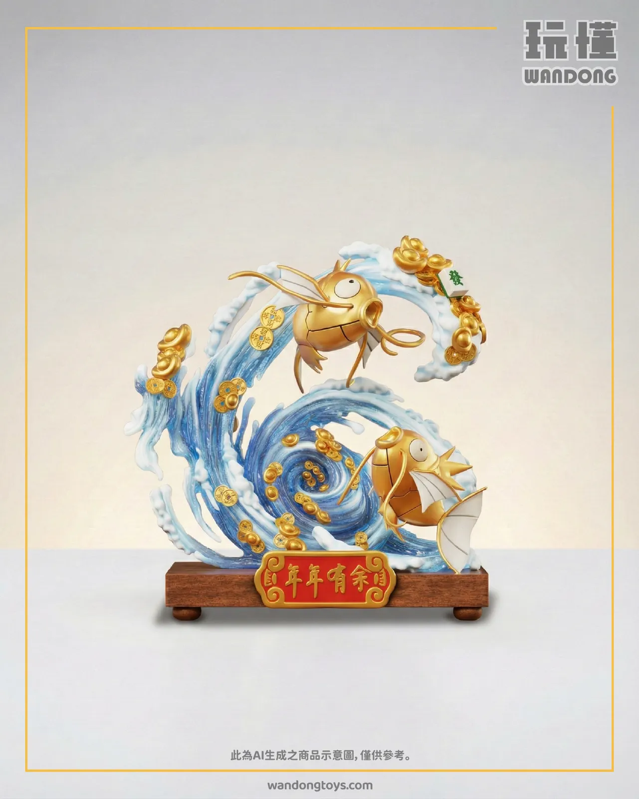 招財雙魚戲水